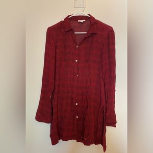 J. Jill - Plaid Dress/ Tunic Long Sleeved Blouse - Size S
